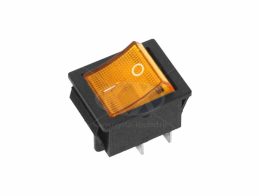 Выключатель желтый KCD4 16А 250V, 20A 125V (4-х контакт.) клавишный