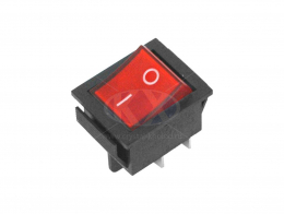 Выключатель красный 16А 250V, 20A 125V (4-х контакт.) клавишный